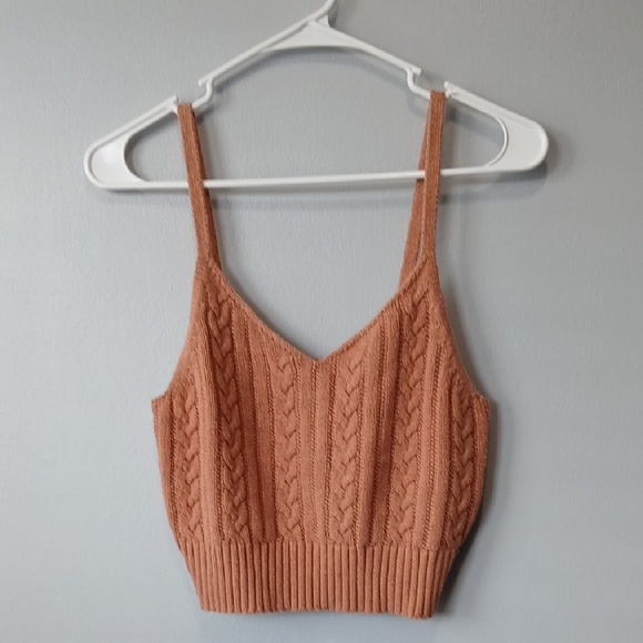 American Eagle Outfitters Tops - American Eagle Outfitters Cable Knit Cropped Tank Womens Medium Y2K Babydoll